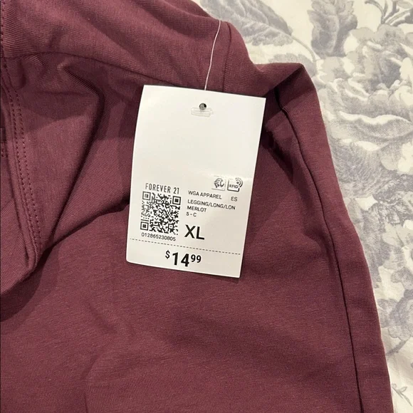 Forever 21 Burgundy Wide Leg Yoga Pants - Picture 3 of 4